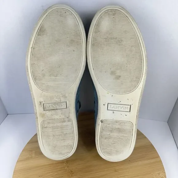 Lanvin DBB1 Suede And Patent Leather Sneakers Shoes Men's Size 12EU 13US Gray - Picture 14 of 15